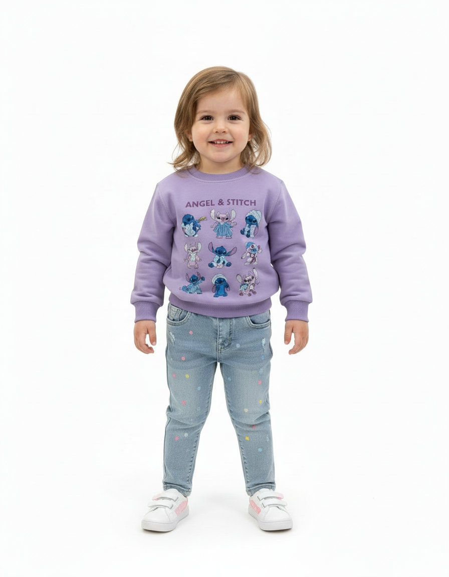 Jean avec sweat pour fille