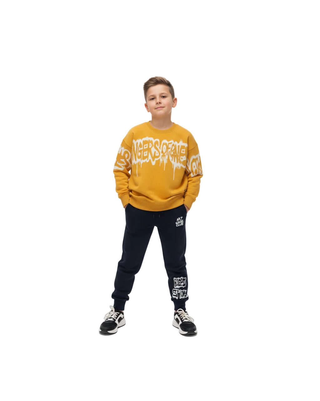 Ensemble sport sons capuche stylé imprimé pour garçon